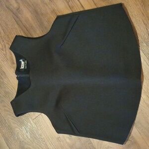 Izzue Black Fitted Structured Streetwear Tank Cut Top A41